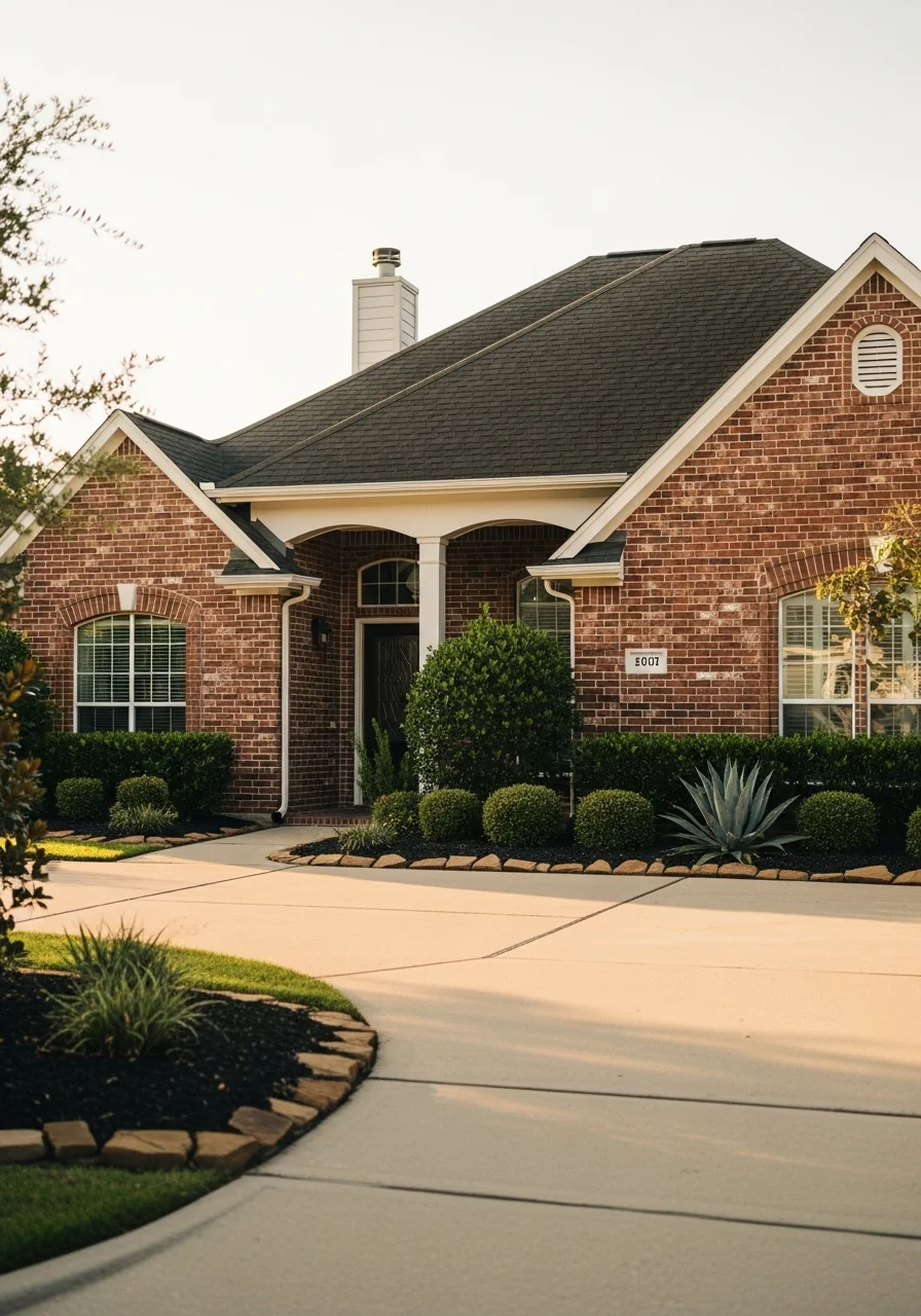 Humble home exterior showing traditional architecture and landscaping representative of the established community.